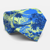 Napili Bay Tropisch Hawaiian dubbelzijdig bedrukt Stropdas (Opgerold)
