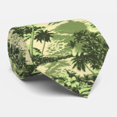 Napili Bay Tropisch Hawaiian dubbelzijdig bedrukt Stropdas (Opgerold)