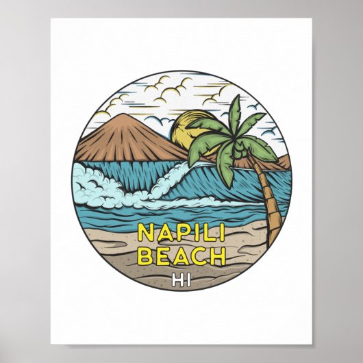 Napili Beach Hawaii Poster (Voorkant)