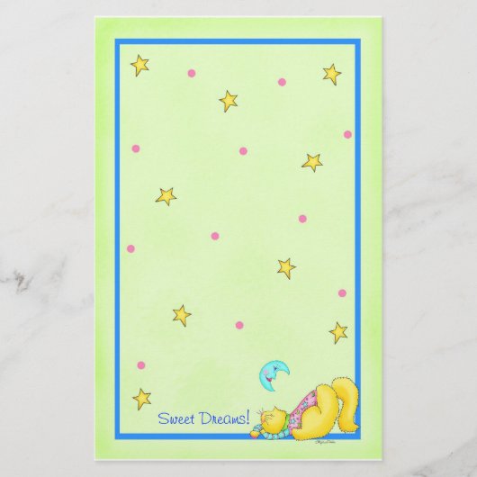Naping Cat Stationery "Sweet Dreams" Briefpapier (Voorkant)