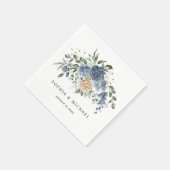 Napkin, Elegant Dusty Blue Floral Wedding Servet (Hoek)
