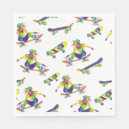 Napkin Girl Skateboarder Servet