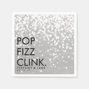 Napkin - Mousserende Pop Fizz Clink Silver Servetten