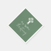 Napkins Bloemenkruis Doopend Varen Groen Servet (Hoek)