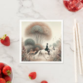 Napkins Equestrian Elusive Fox Hunt Servet (Insitu)