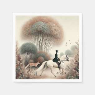 Napkins Equestrian Elusive Fox Hunt Servet