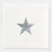 Napkins - Silver Glitter Star Servet (Voorkant)