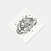 Napkins Trouwnamen Anker Tattoo Traditioneel Servet (Hoek)