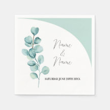 Napkins Trouwnamen Eucalyptus Leaves Mint