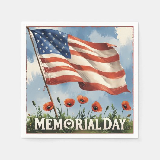 Napkins voor Memorial Day Land of the Free Servet (Voorkant)