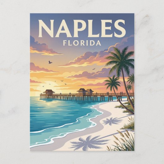 Naples Beach Florida Briefkaart (Voorkant)
