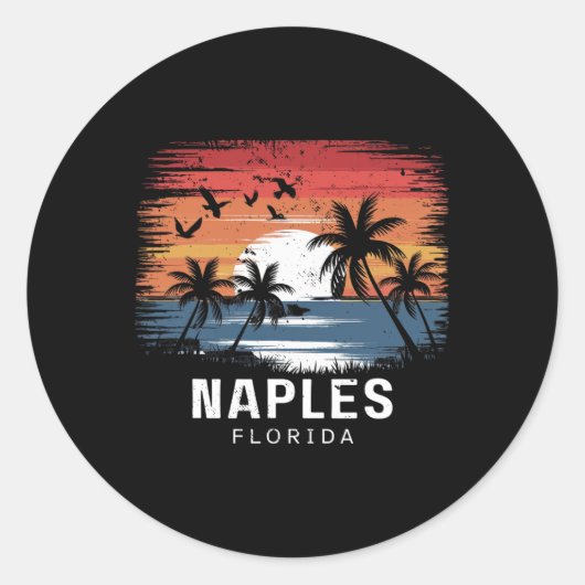 Naples Beach Florida Surfen Surfer Ronde Sticker (Voorkant)