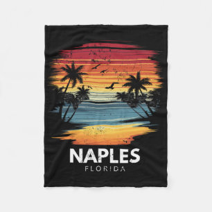 Naples Beach Florida Surfplank Surfen Vintage Fleece Deken