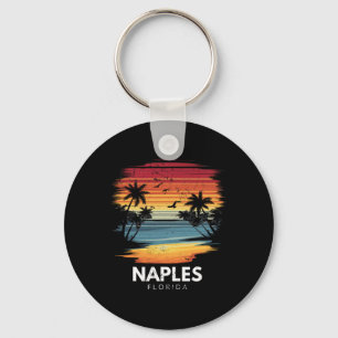 Naples Beach Florida Surfplank Surfen Vintage  Sleutelhanger