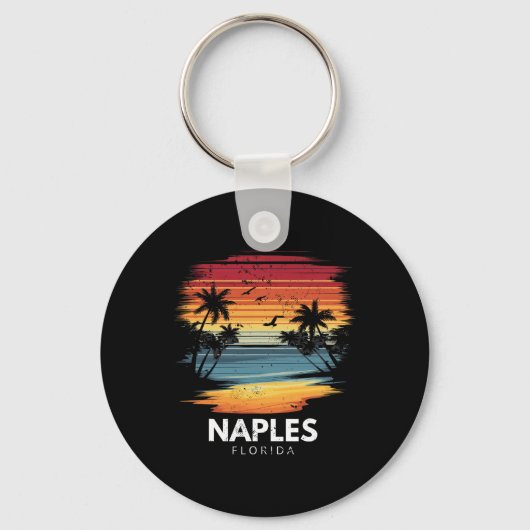Naples Beach Florida Surfplank Surfen Vintage  Sleutelhanger (Voorkant)