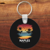 Naples Beach Florida Surfplank Surfen Vintage  Sleutelhanger (Voorkant)