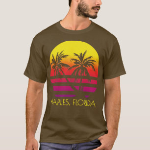 Naples Beach Florida Tropische Palmboom Zonsonderg T-shirt