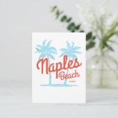 Naples Beach Florida USA koraal Blauwe Palmen Briefkaart (Staand voorkant)