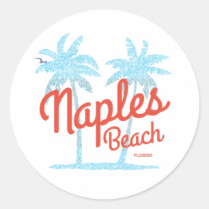 Naples Beach Florida USA  koraal Type palmen Ronde Sticker