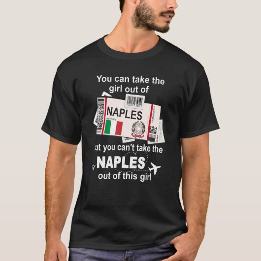 Naples Boarding Pass Naples Girl Naples T-shirt (Voorkant)