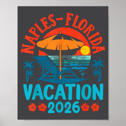 Naples Florida 2026 Family Vacation Beach Summer V Poster (Voorkant)