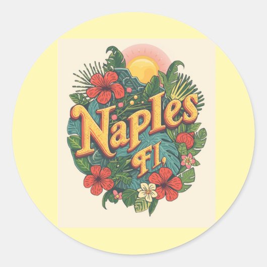 Naples florida dreaming  ronde sticker (Voorkant)