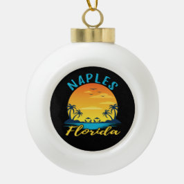 Naples Florida Palm Trees Beach Keramische Bal Ornament