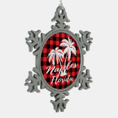 Naples Florida Palm Trees Beach Tin Sneeuwvlok Ornament (Links)