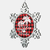 Naples Florida Palm Trees Beach Tin Sneeuwvlok Ornament (Rechts)