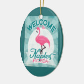 Naples Florida Pink Flamingo Retro Keramisch Ornament (Links)