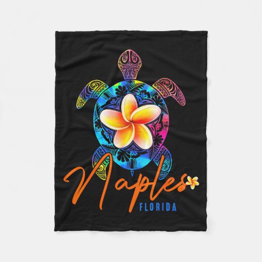 Naples Florida Sea Turtle Tie Dye Trocal Vacation  Fleece Deken (Voorkant)