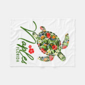 Naples Florida Sea Turtle Tropical Hibiscus Beach  Fleece Deken (Voorkant (Horizontaal))