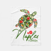 Naples Florida Sea Turtle Tropical Hibiscus Beach  Fleece Deken (Voorkant)