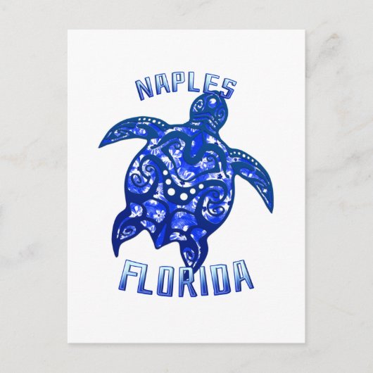 Naples Florida Vacation Tribal Turtle Briefkaart (Voorkant)