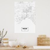 Naples, Italy (black on white) Poster (Keuken)