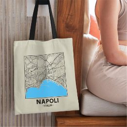 Naples, Italy City Map Tote Bag