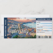 Naples Italy Trip Surprise Boarding Pass Card Kaart (Voorkant)