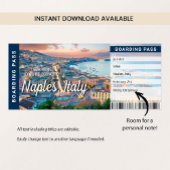 Naples Italy Trip Surprise Boarding Pass Card Kaart