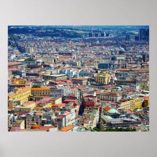 NAPLES / NAPOLI, ITALIË - KLORFUL CITYSCAPE POSTER (Voorkant)