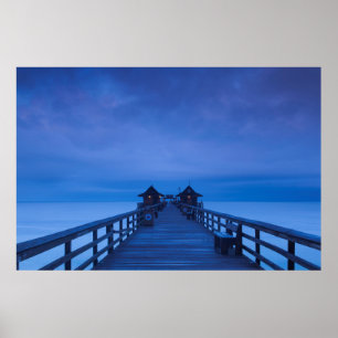 Naples Pier bij zonsopgang Poster