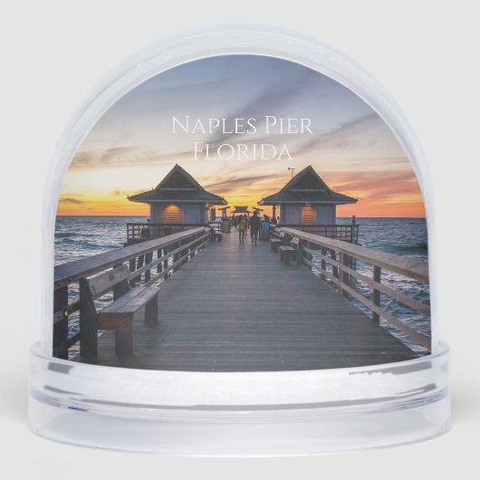 Naples Pier Florida Custom Photo Sneeuwbol (Voorkant)