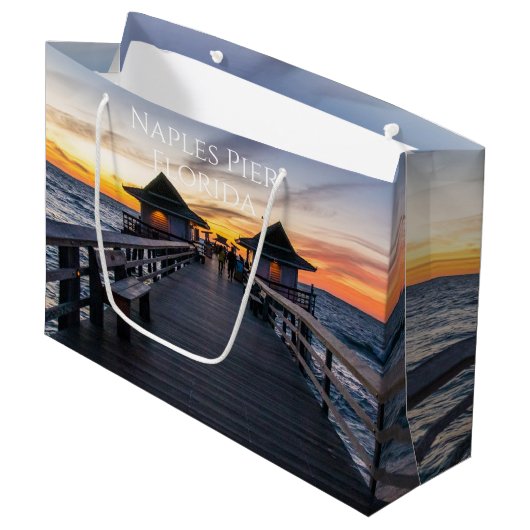 Naples Pier Florida Gift Bag Groot Cadeauzakje (Voorkant Gekanteld)