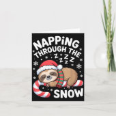 Napng Through The Snow Funny Sloth Candy Cane Xmas Kaart (Voorkant)