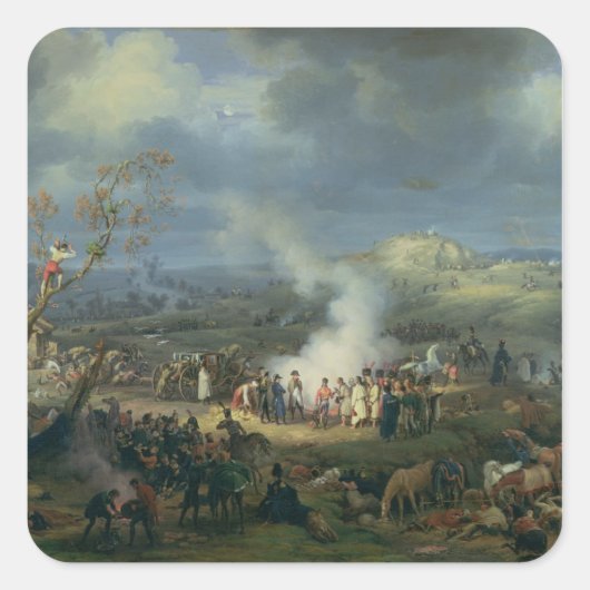 Napoleon Bezoek Bivouac Vierkante Sticker (Voorkant)
