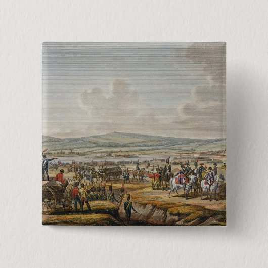 Napoleon Bezoek Siege Works in Danzig onder leidin Vierkante Button 5,1 Cm (Voorkant)