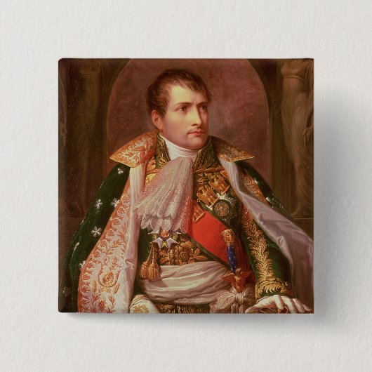 Napoleon Bonaparte (1769-1821), als koning van Ita Vierkante Button 5,1 Cm (Voorkant)