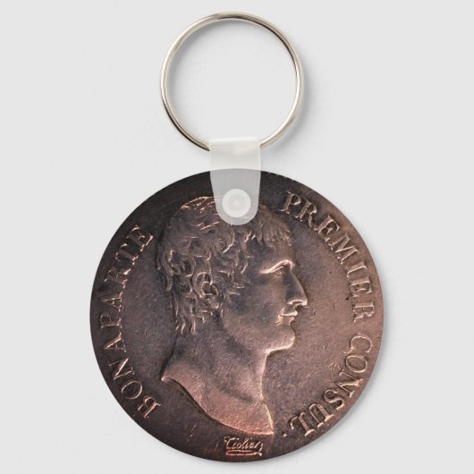 Napoleon Bonaparte 1802 zilvermunt Sleutelhanger (Voorkant)