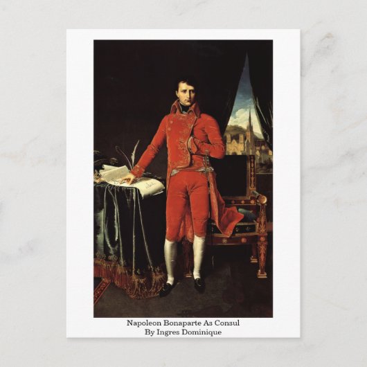 Napoleon Bonaparte als consument door Ingres Domin Briefkaart (Voorkant)