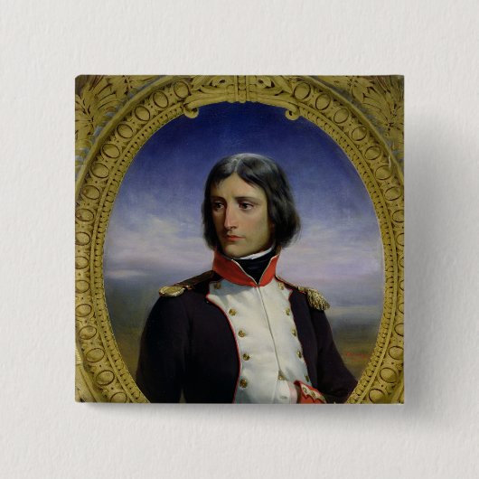 Napoleon Bonaparte als luitenant-kolonel Vierkante Button 5,1 Cm (Voorkant)