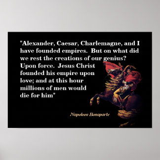 Napoleon Bonaparte citaat over Jezus Christus Poster